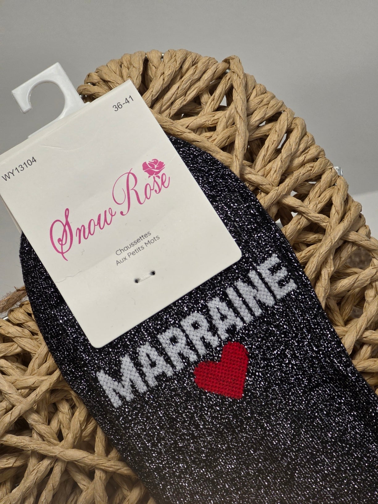 MARRAINE - Chaussette à Paillette Noir