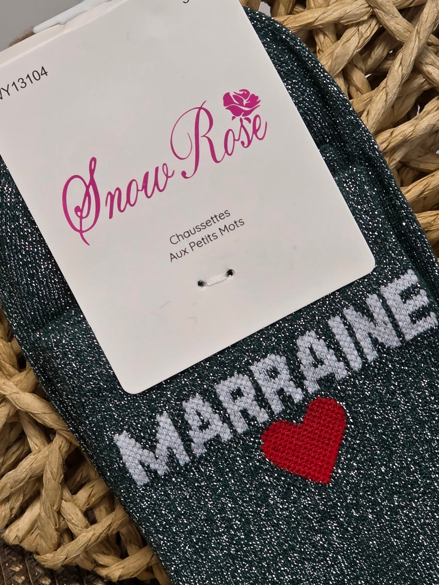 MARRAINE - Chaussette à Paillette Vert Foncé