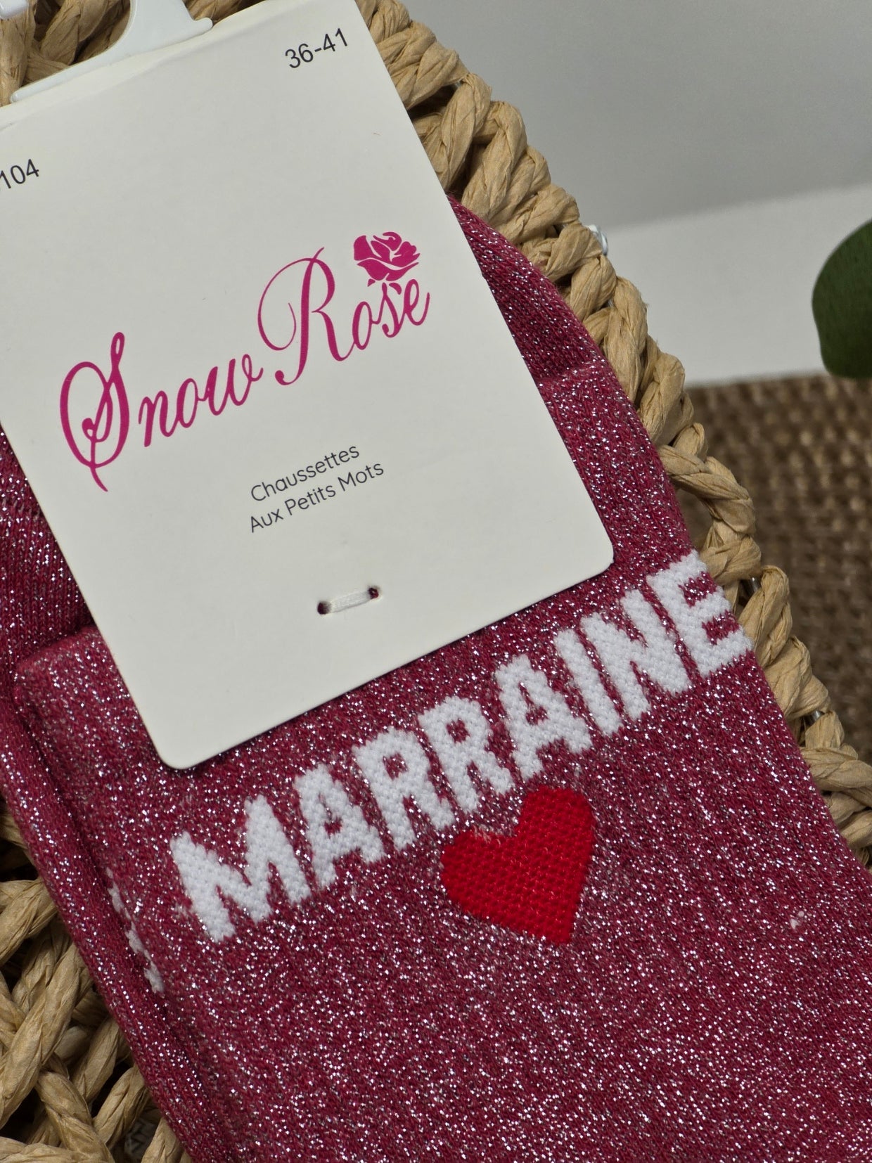 MARRAINE - Chaussette à Paillette Rouge Grenat