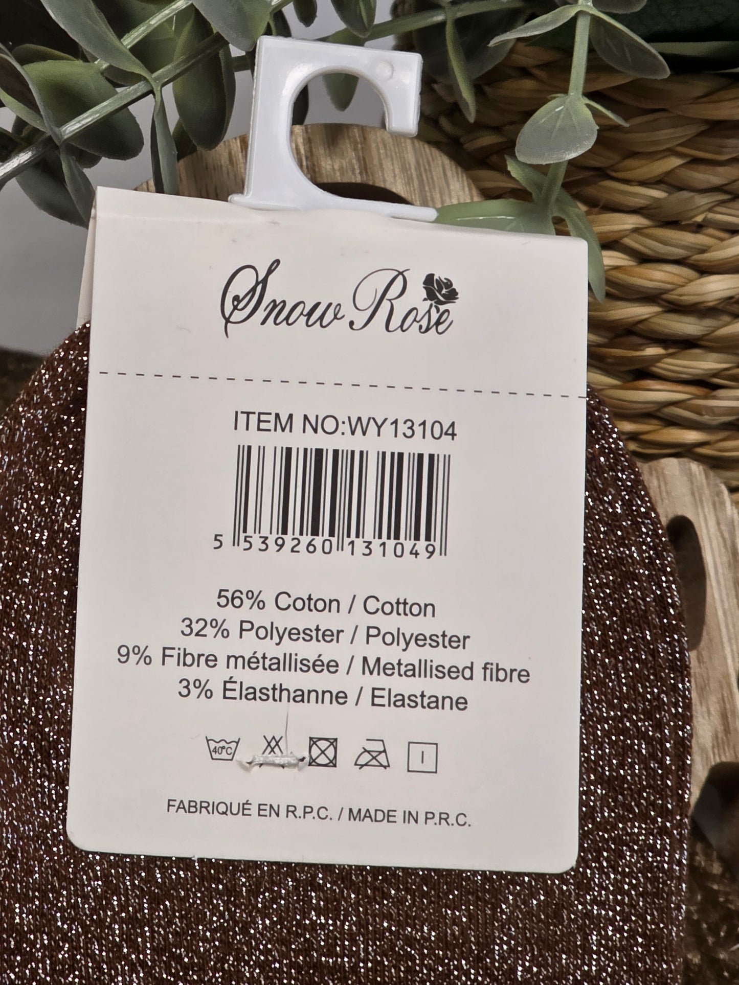 MARRAINE - Chaussette à Paillette Marron