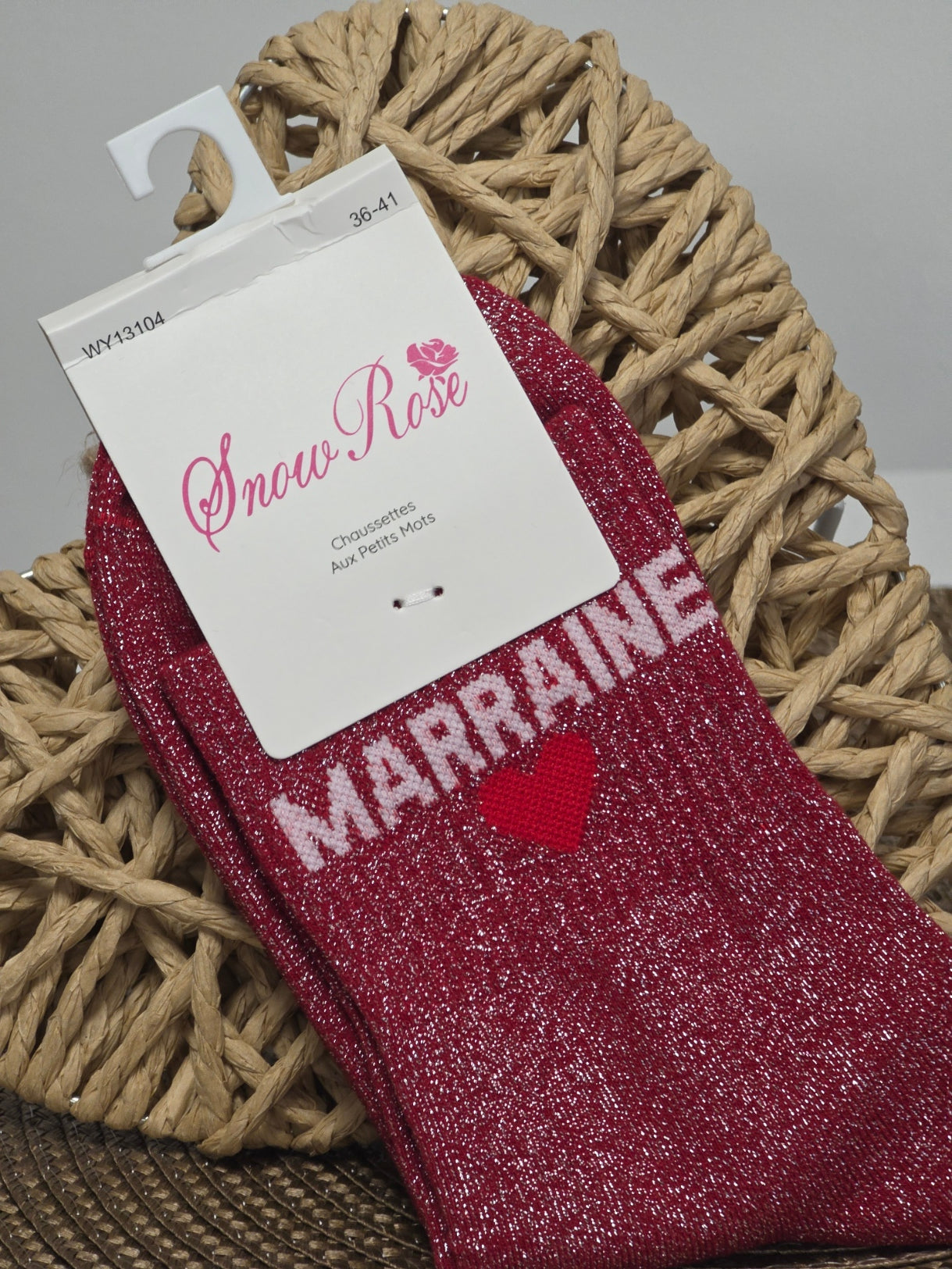 MARRAINE - Chaussette à Paillette Bordeaux