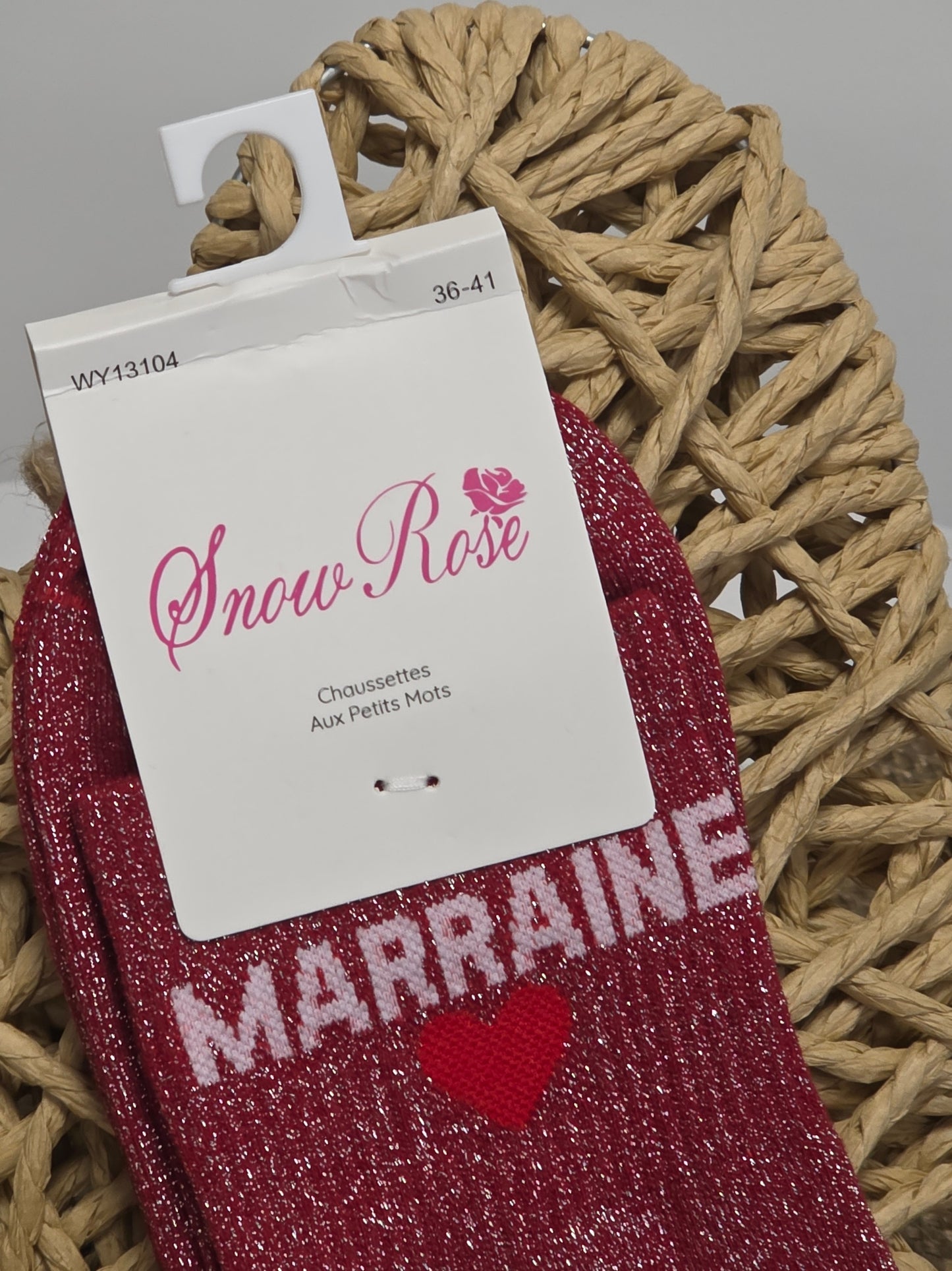 MARRAINE - Chaussette à Paillette Bordeaux