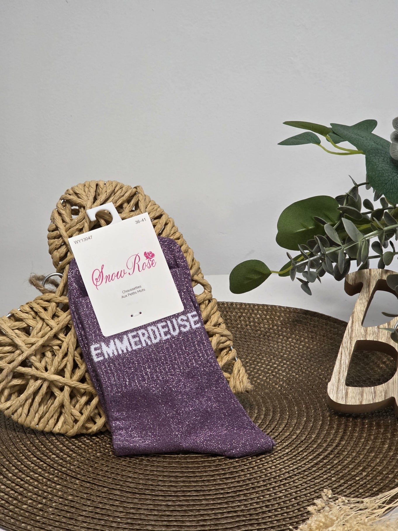 EMMERDEUSE - Chaussette à Paillette Violet