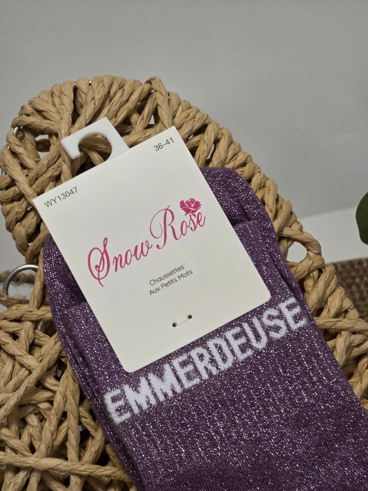 EMMERDEUSE - Chaussette à Paillette Violet
