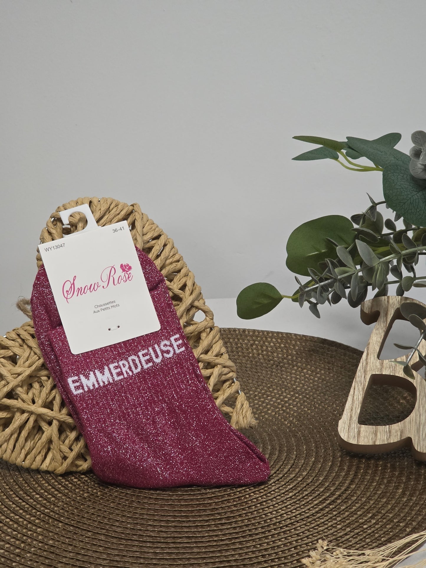 EMMERDEUSE - Chaussette à Paillette Fuchsia