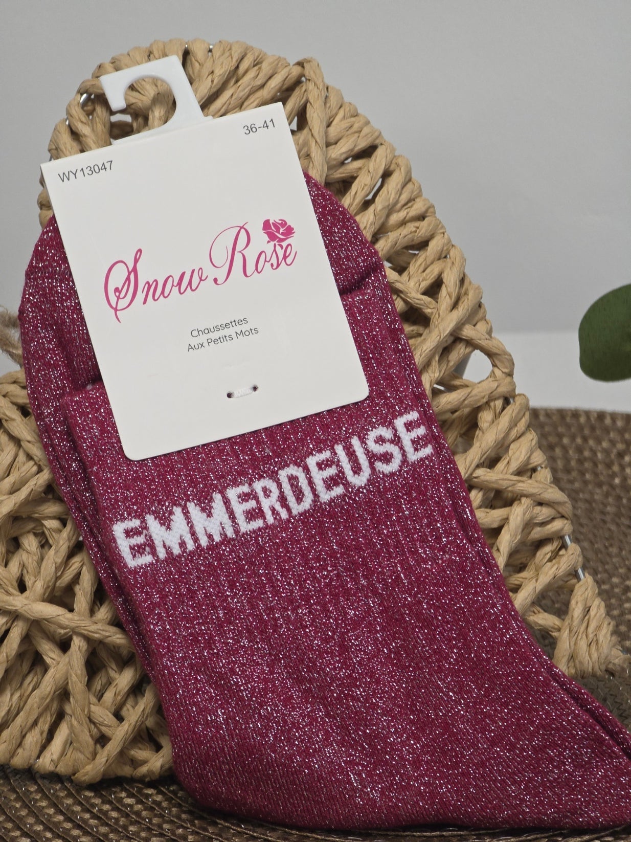 EMMERDEUSE - Chaussette à Paillette Fuchsia