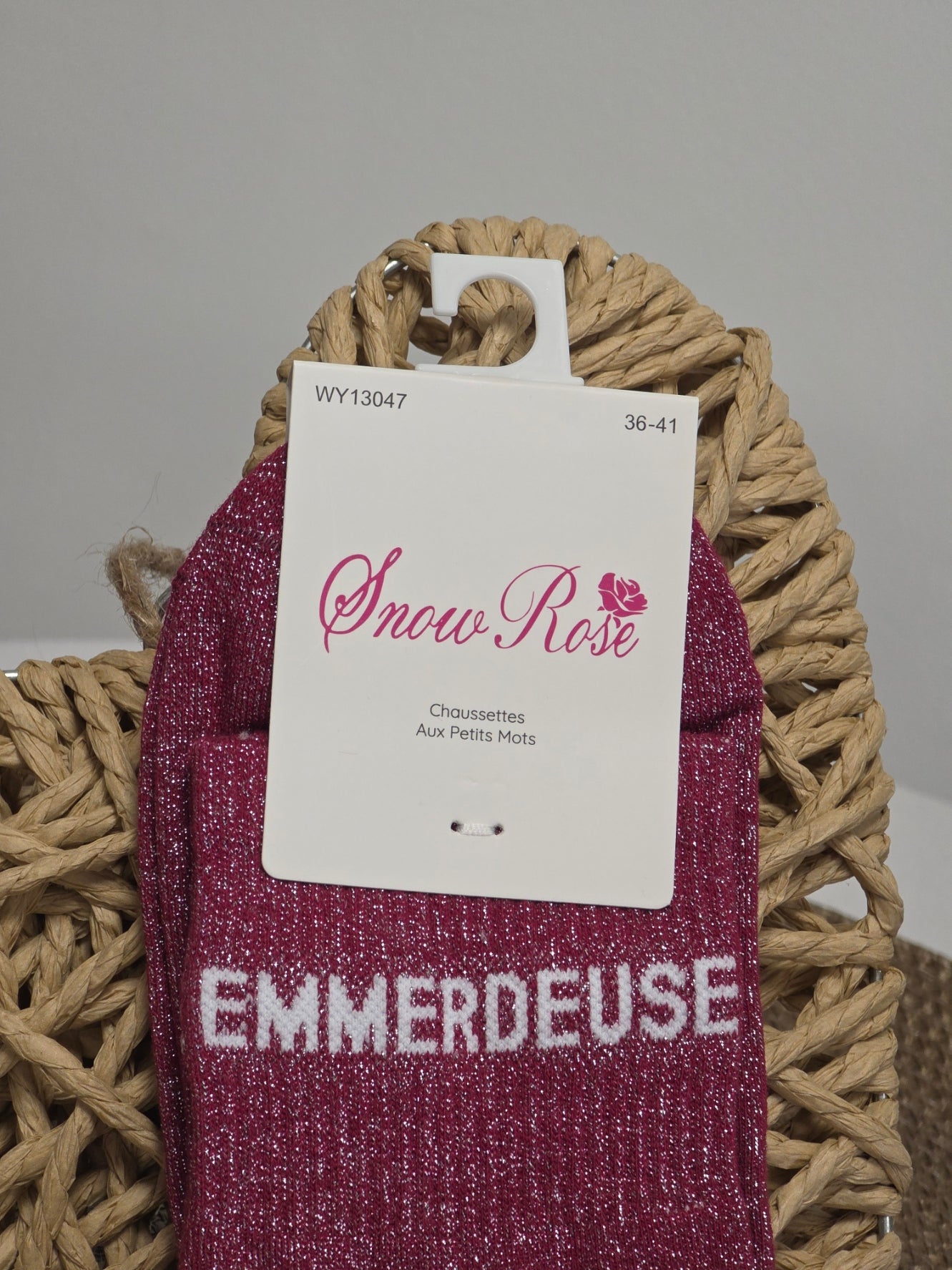 EMMERDEUSE - Chaussette à Paillette Fuchsia