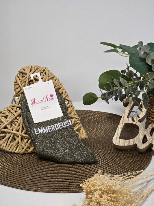 EMMERDEUSE - Chaussette à Paillette Vert