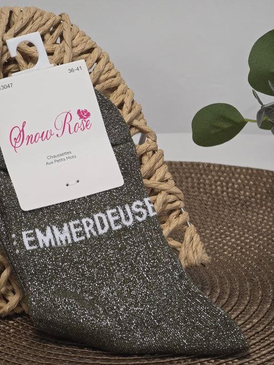 EMMERDEUSE - Chaussette à Paillette Vert