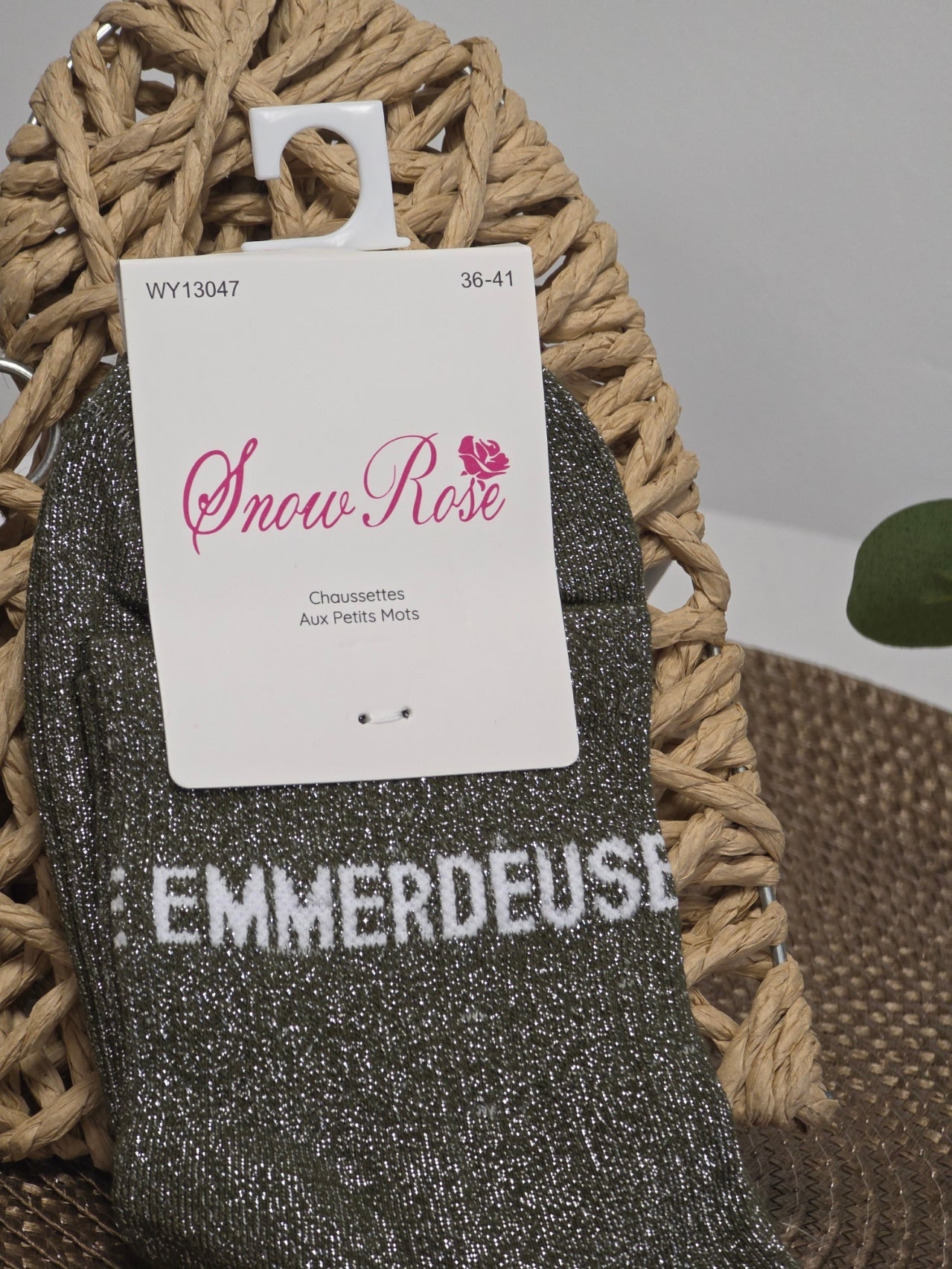 EMMERDEUSE - Chaussette à Paillette Vert
