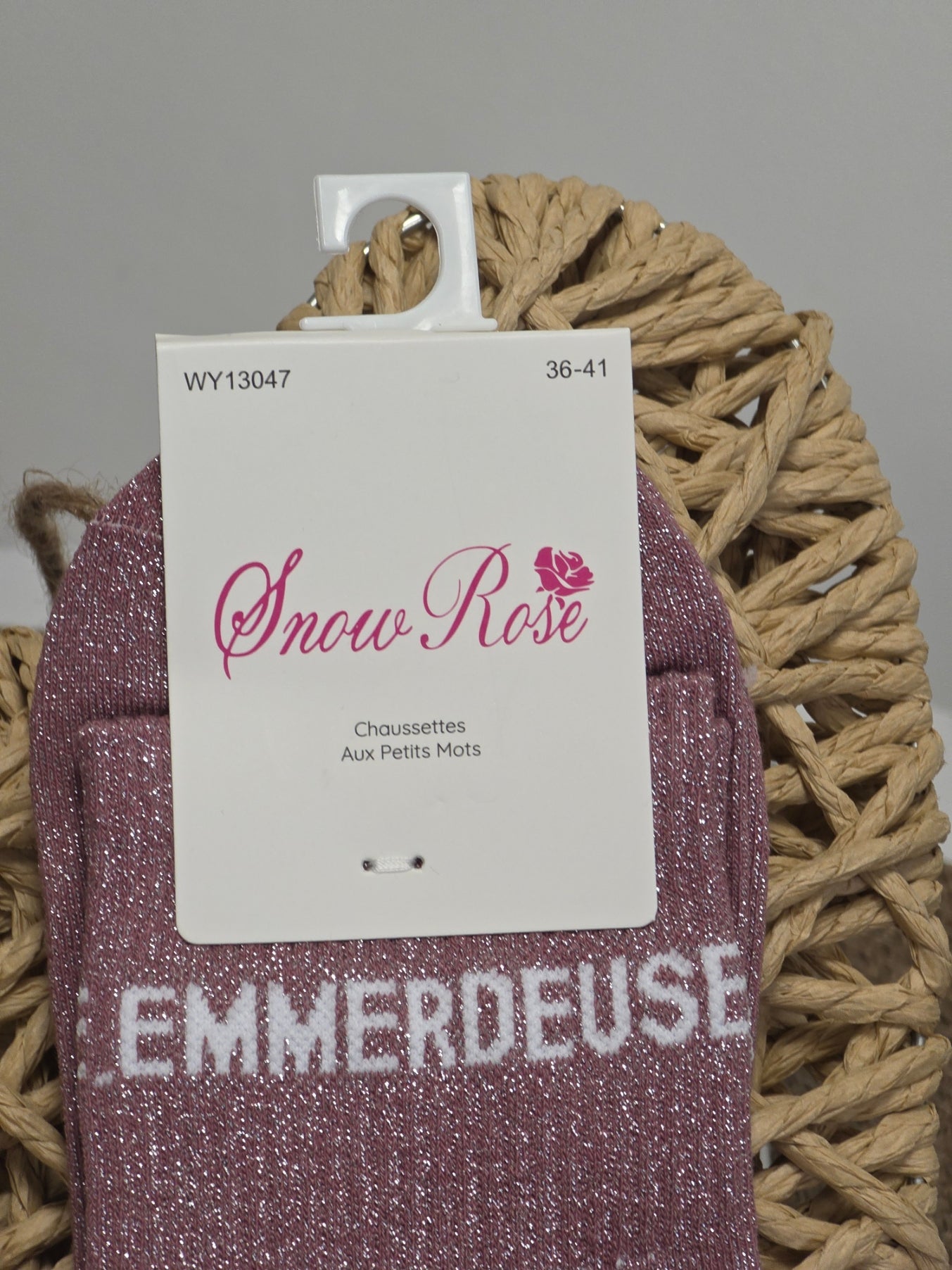 EMMERDEUSE - Chaussette à Paillette Violine