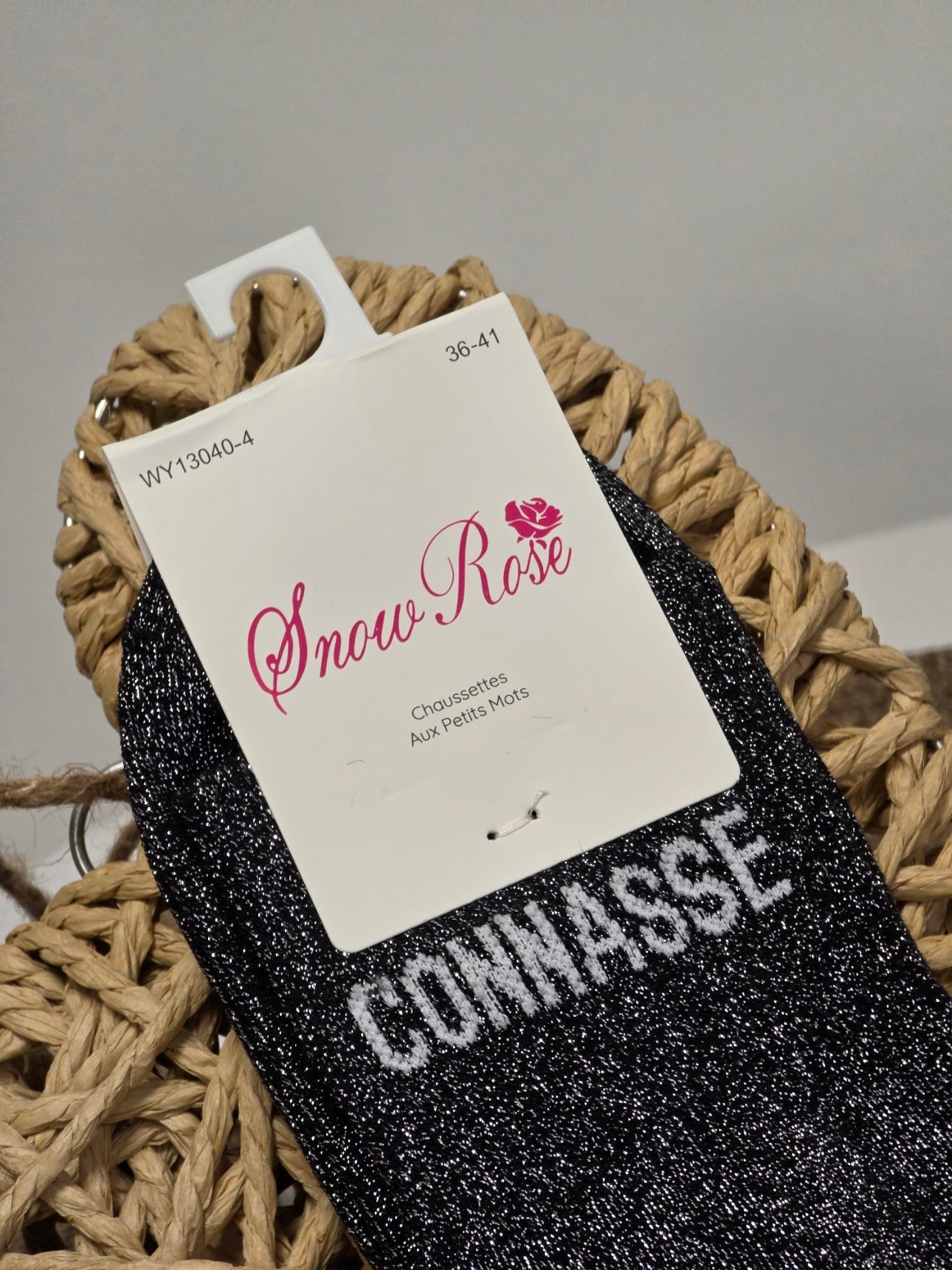 CONNASSE - Chaussette à Paillette Noir