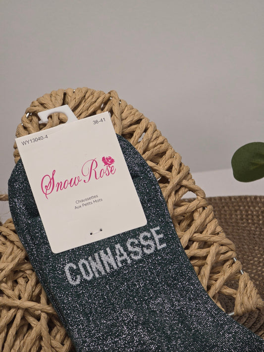 CONNASSE - Chaussette à Paillette Vert Foncé