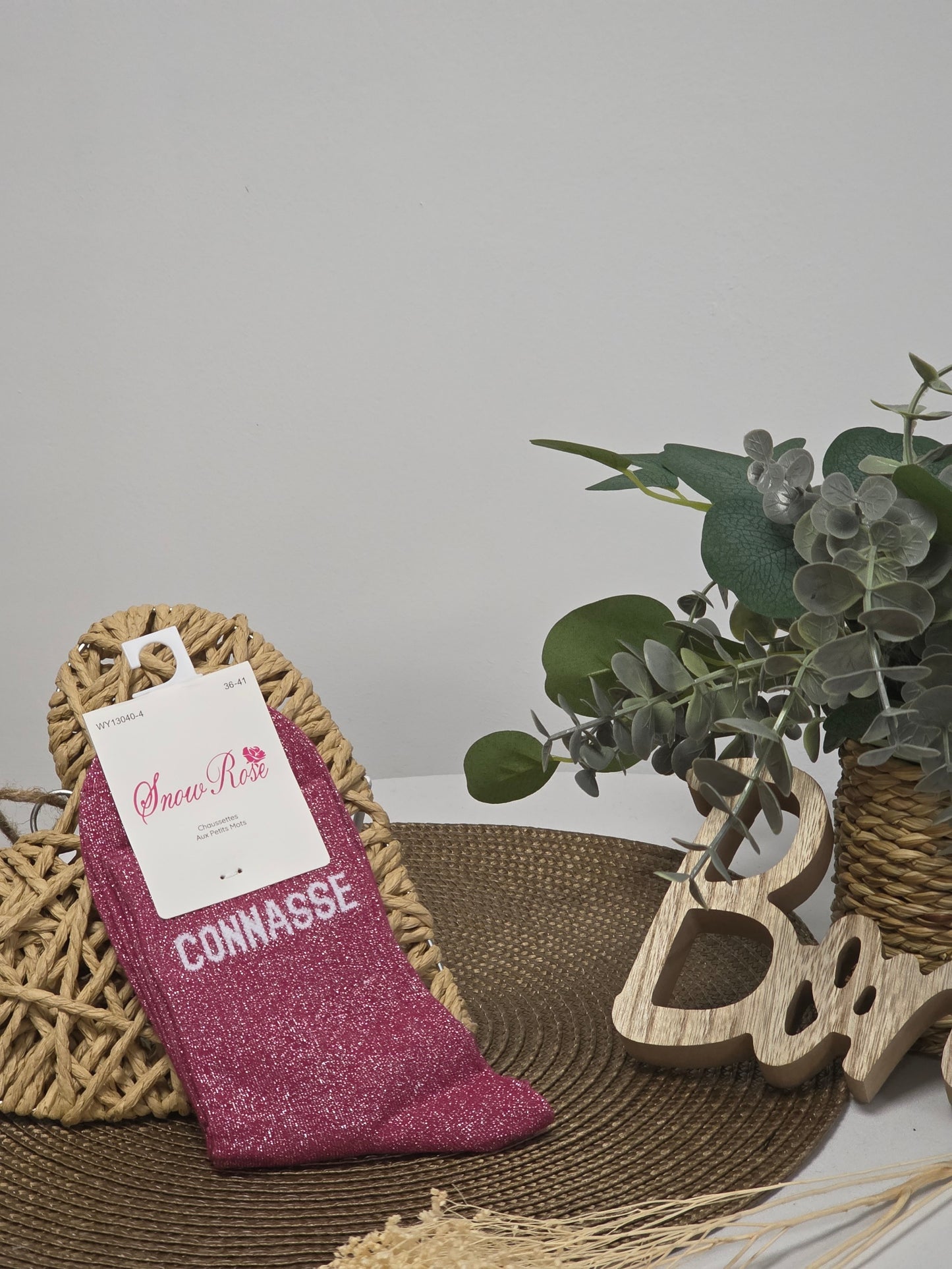 CONNASSE - Chaussette à Paillette Rouge Grenat