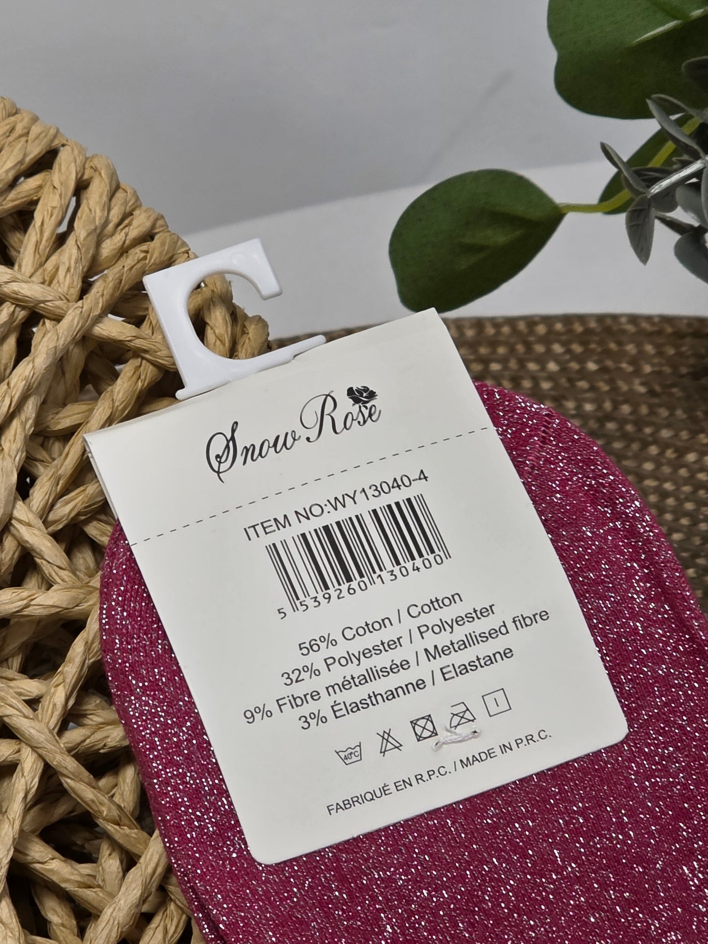 CONNASSE - Chaussette à Paillette Rouge Grenat