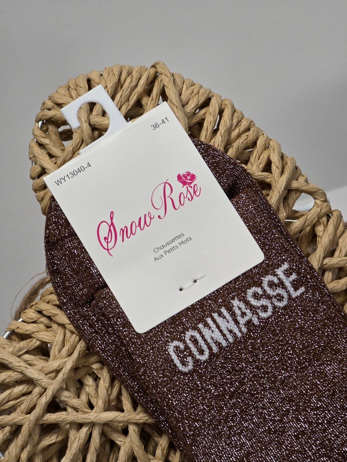 CONNASSE - Chaussette à Paillette Marron