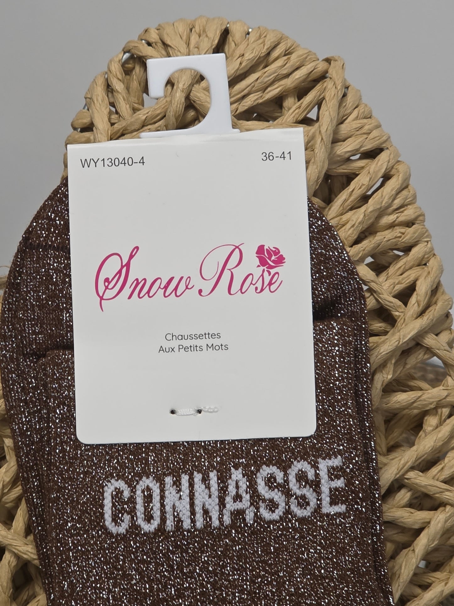 CONNASSE - Chaussette à Paillette Marron