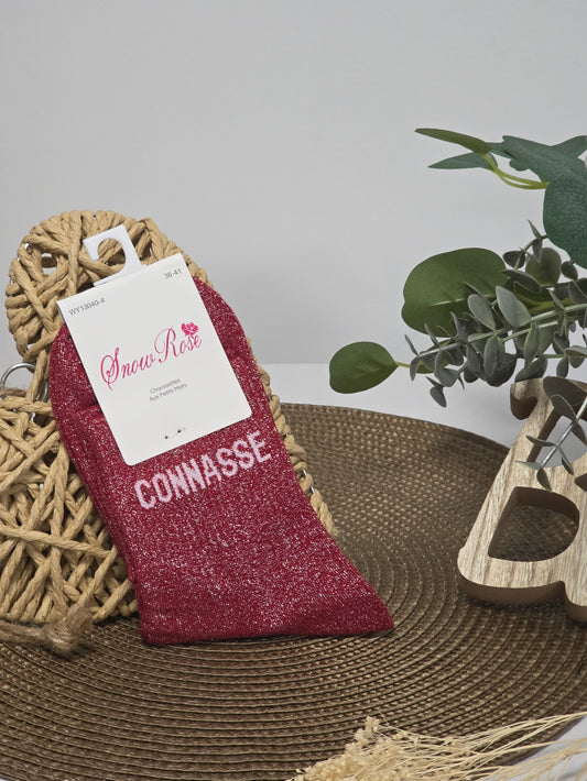 CONNASSE - Chaussette à Paillette Bordeaux