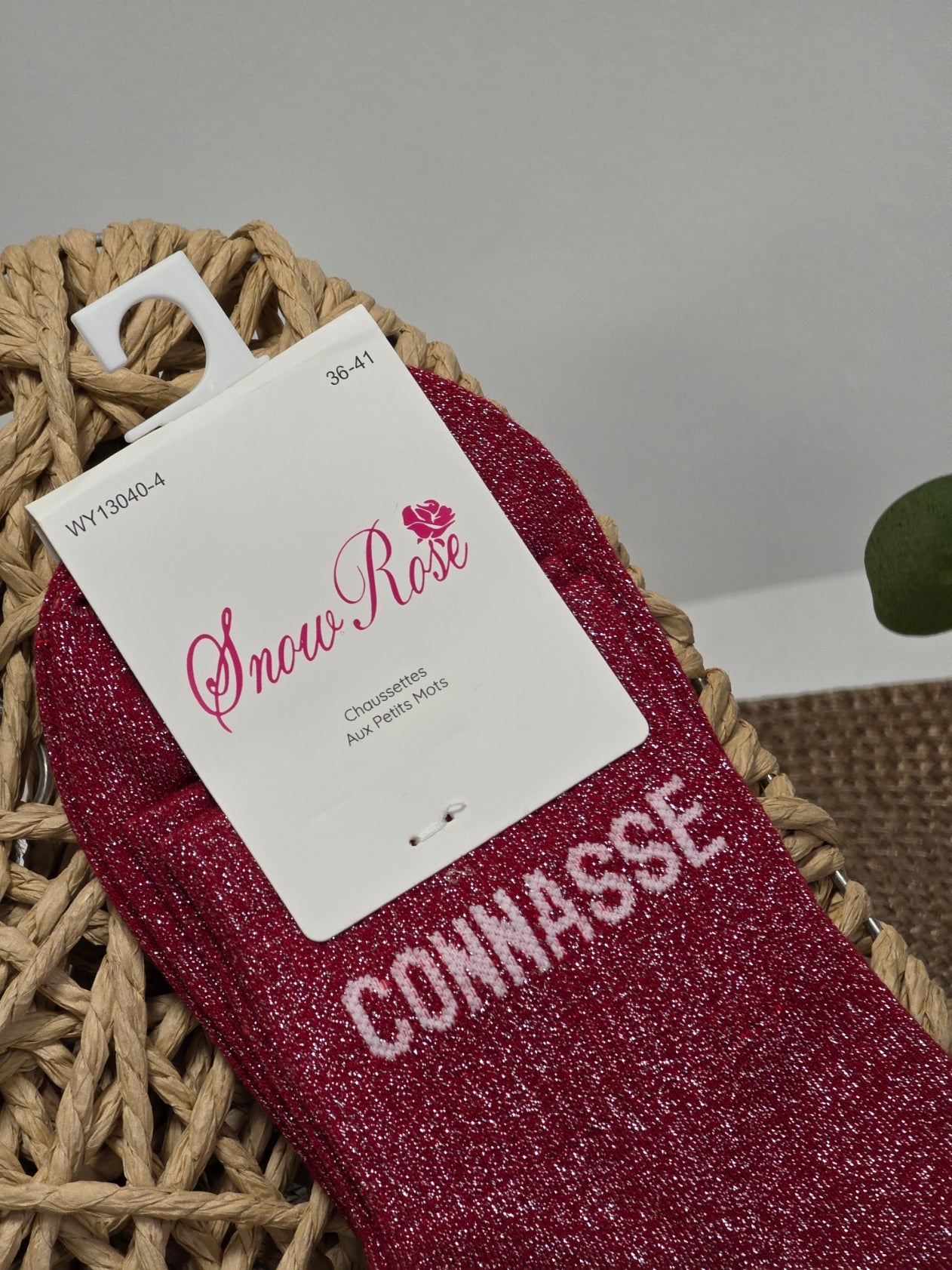CONNASSE - Chaussette à Paillette Bordeaux