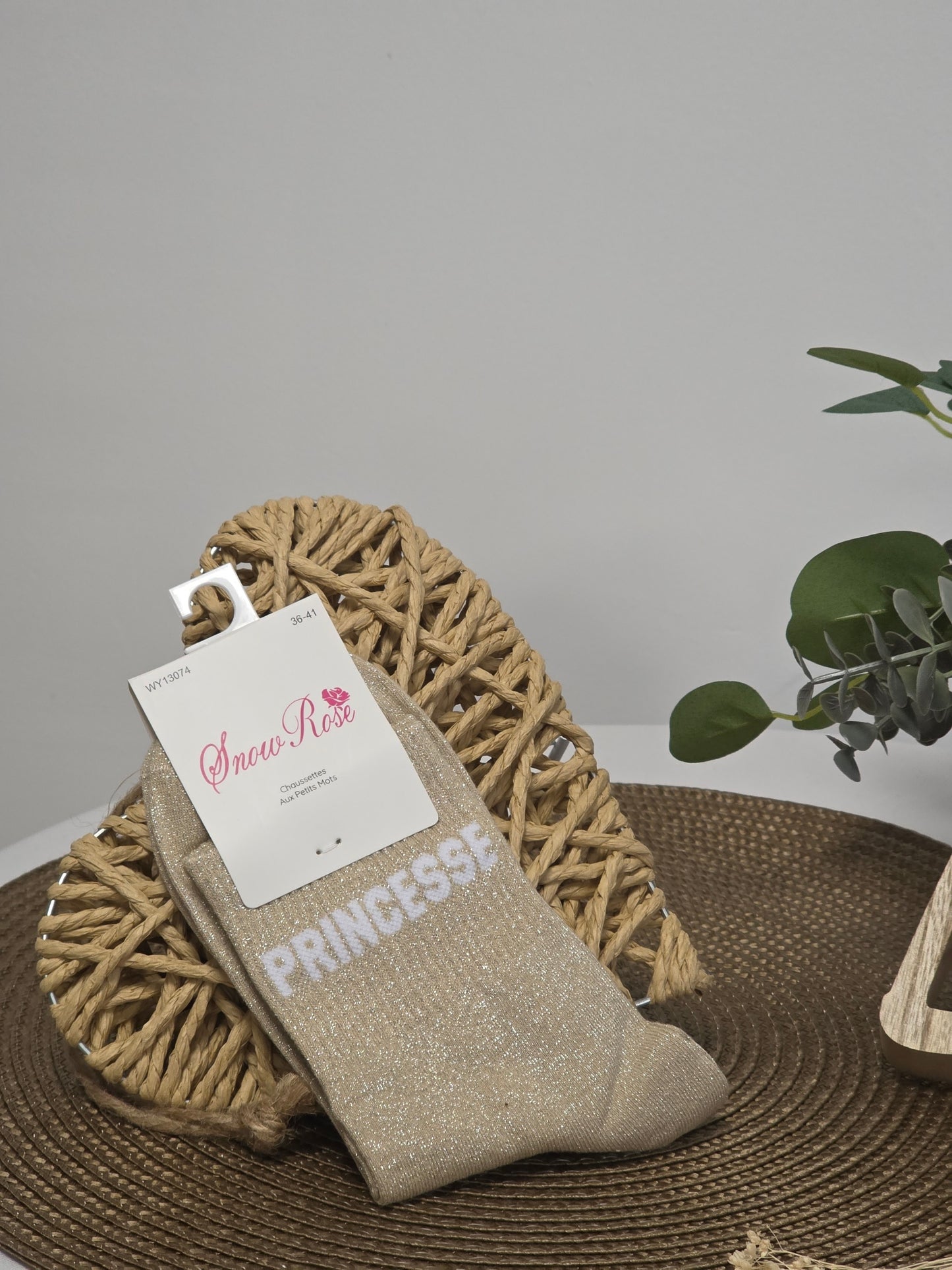 PRINCESSE - Chaussette à Paillette Beige