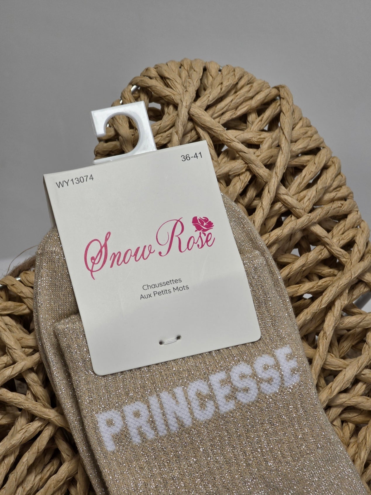 PRINCESSE - Chaussette à Paillette Beige