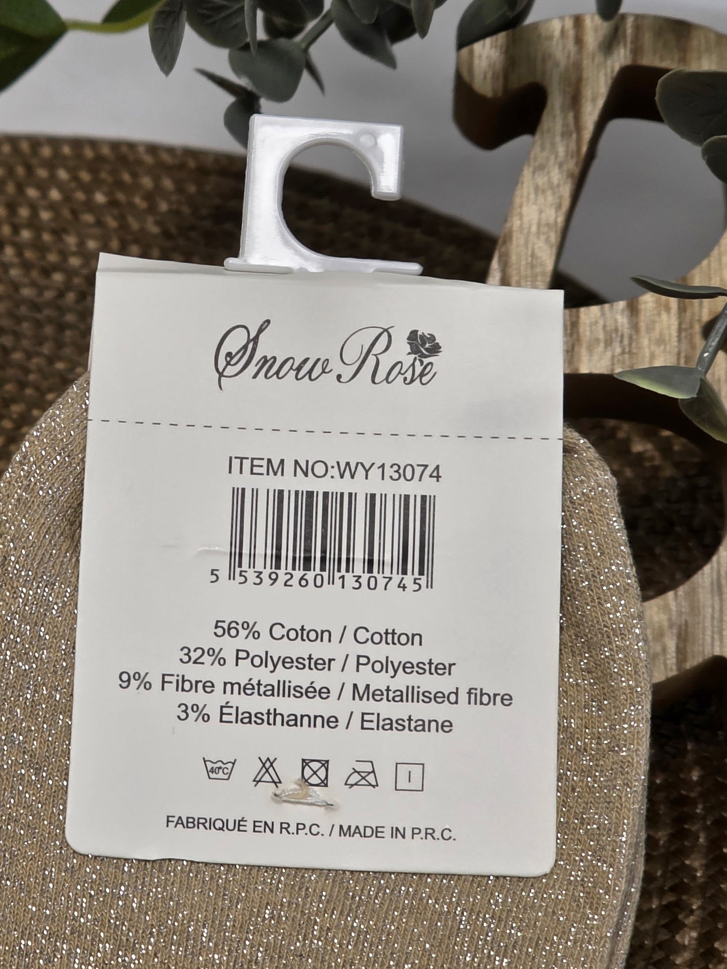 PRINCESSE - Chaussette à Paillette Beige