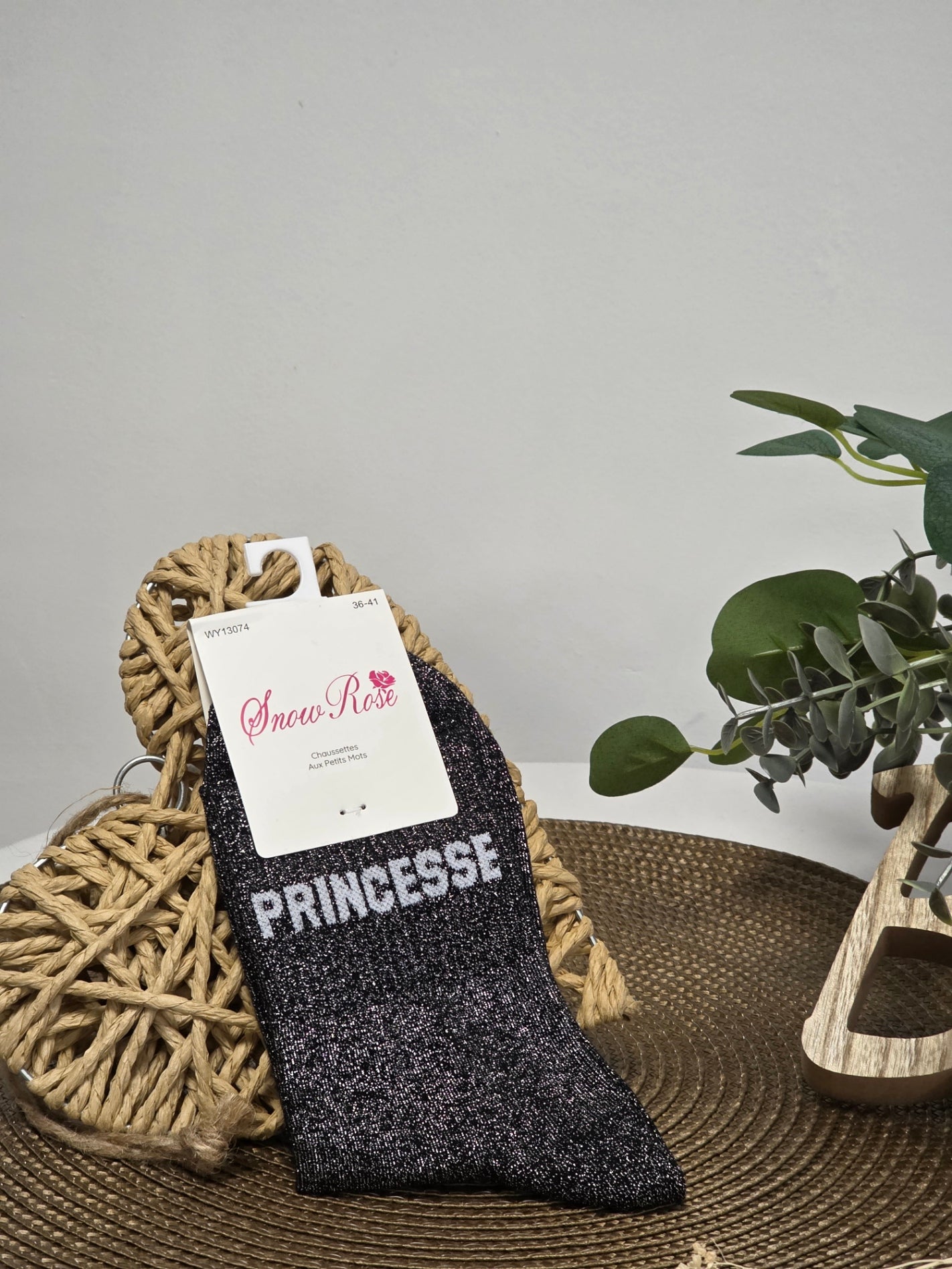 PRINCESSE - Chaussette à Paillette Noir