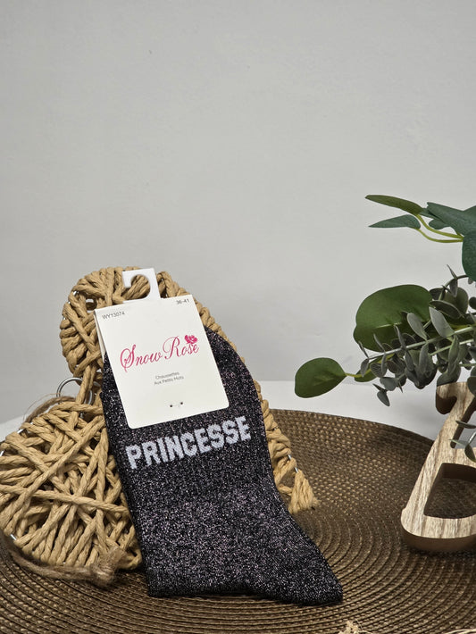 PRINCESSE - Chaussette à Paillette Noir