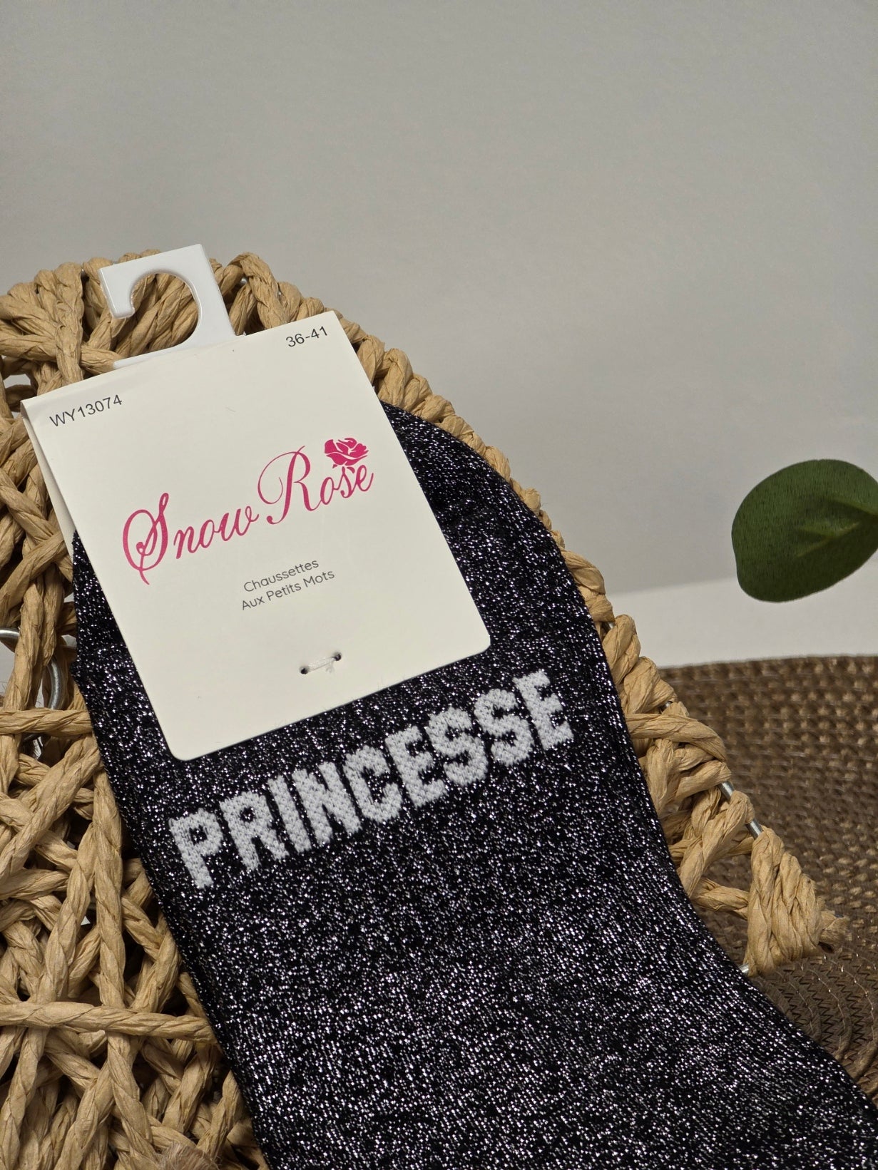 PRINCESSE - Chaussette à Paillette Noir