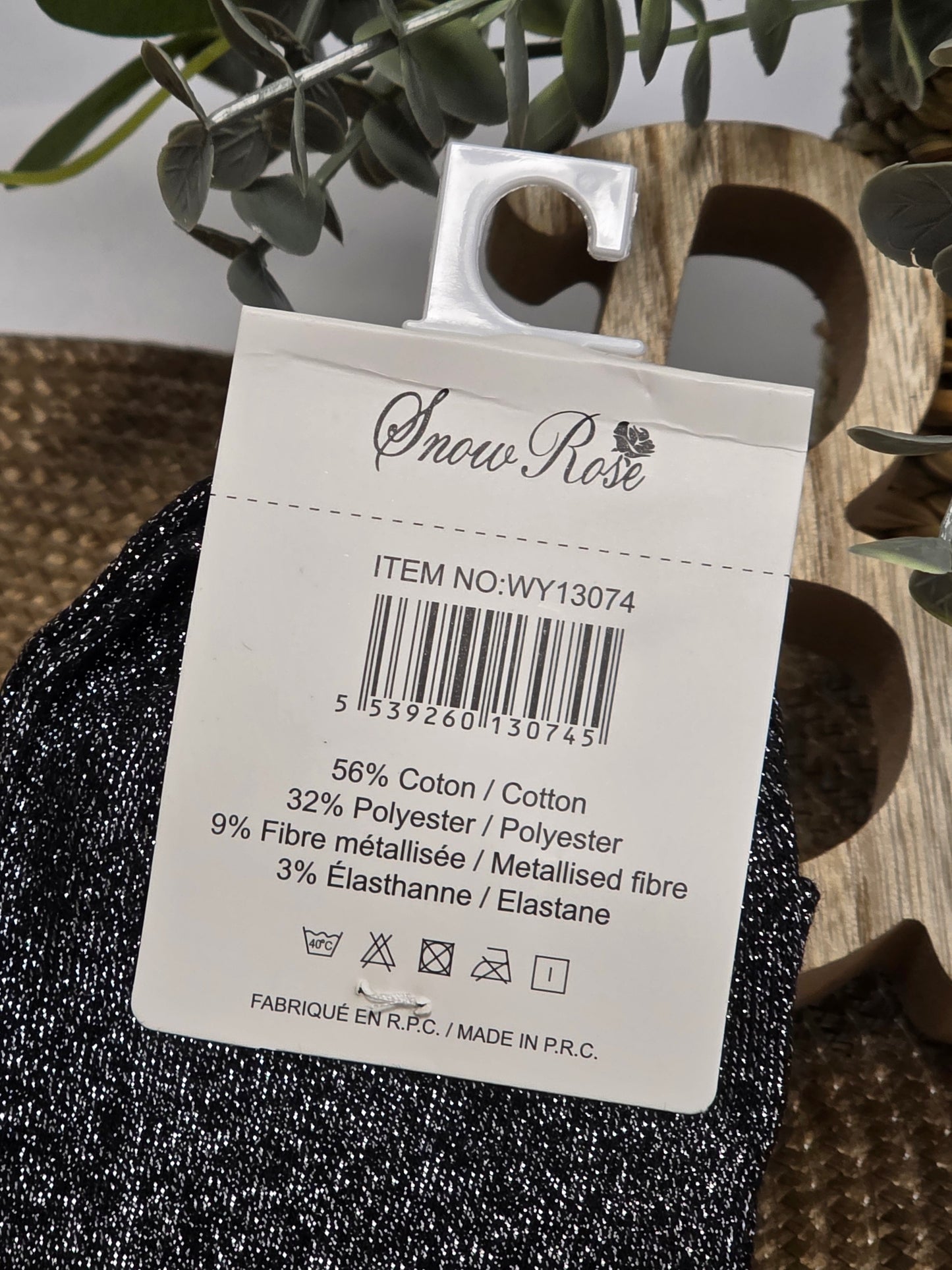 PRINCESSE - Chaussette à Paillette Noir