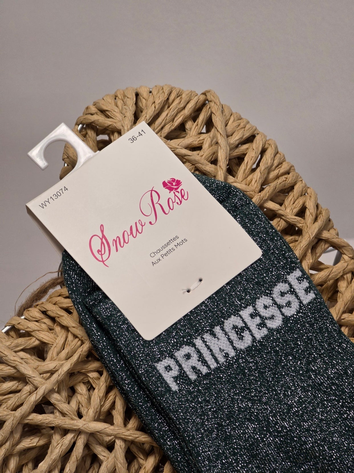 PRINCESSE - Chaussette à Paillette Vert Foncé