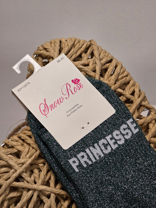 PRINCESSE - Chaussette à Paillette Vert Foncé
