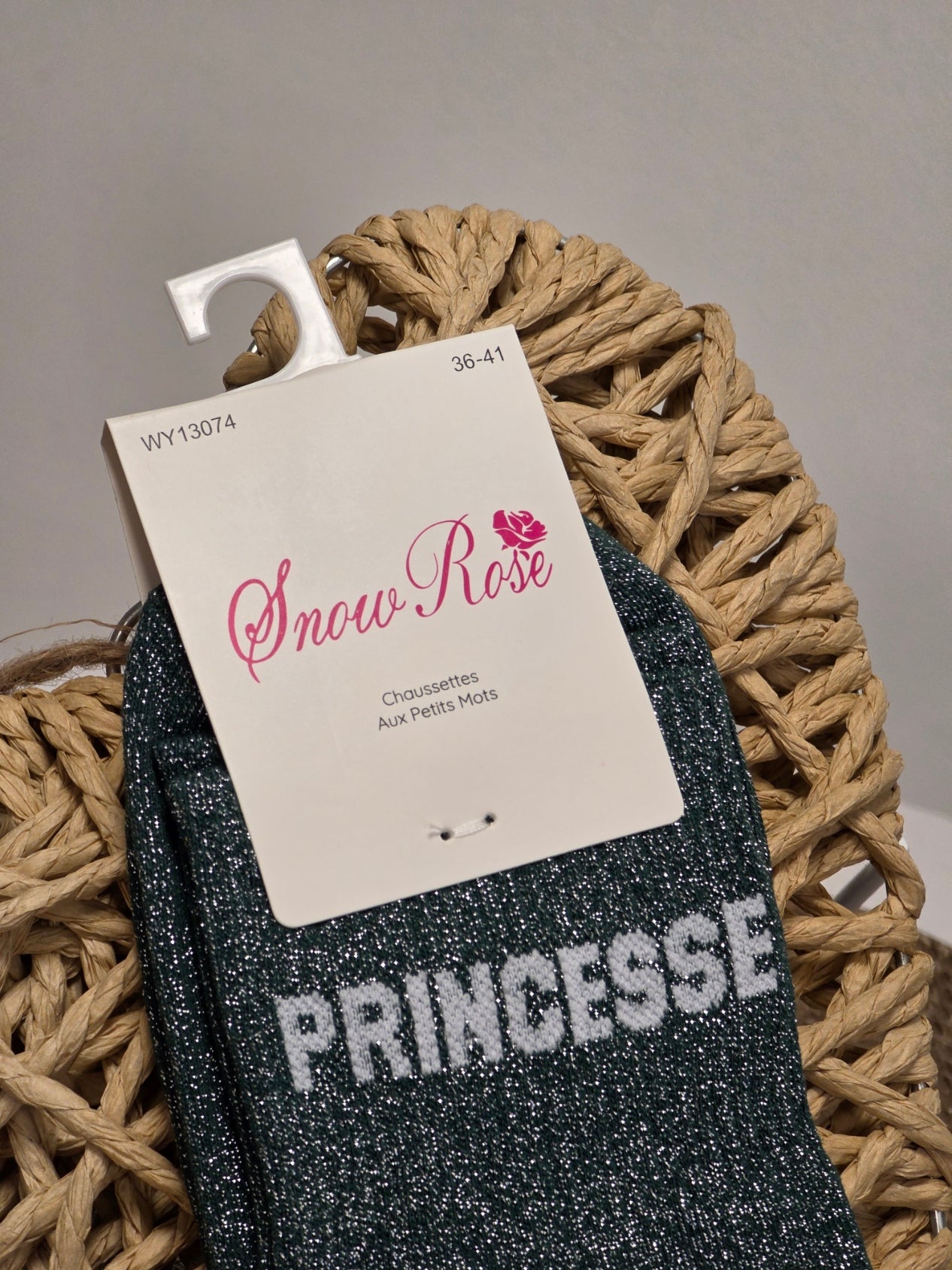 PRINCESSE - Chaussette à Paillette Vert Foncé