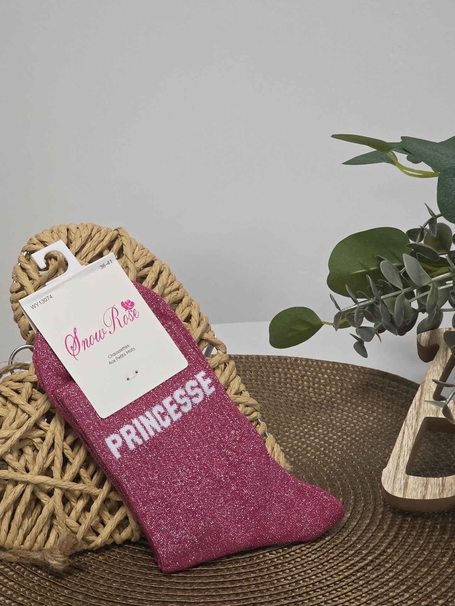 PRINCESSE - Chaussette à Paillette Rouge Grenat