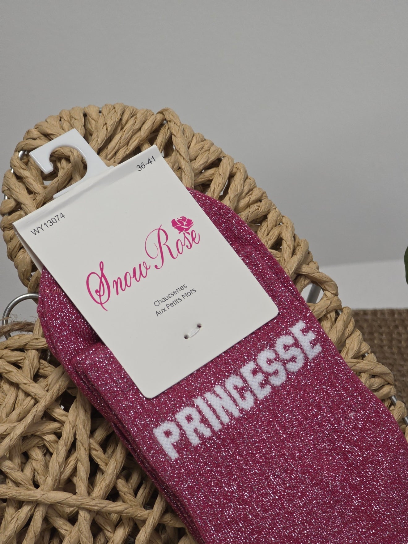 PRINCESSE - Chaussette à Paillette Rouge Grenat