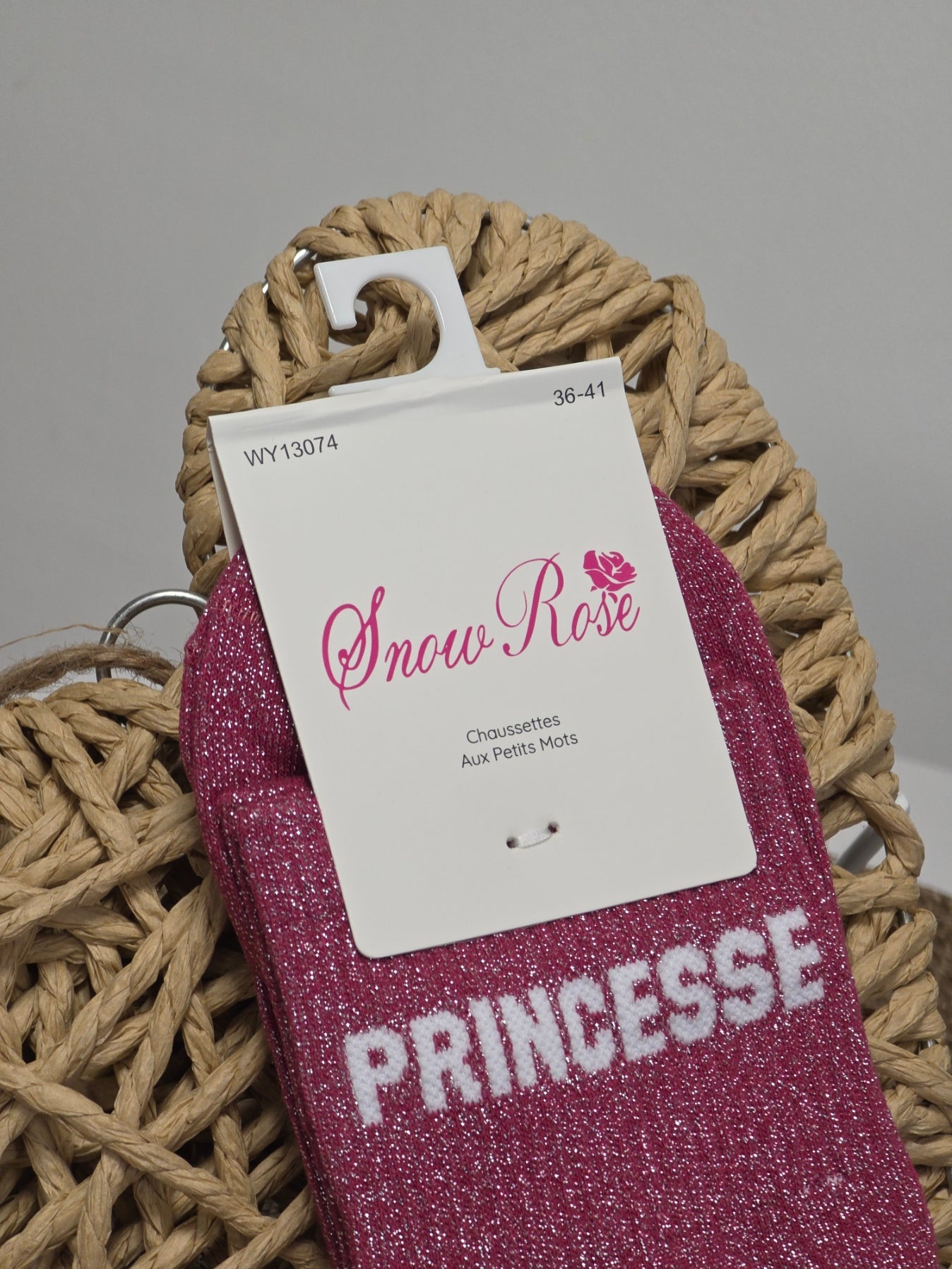 PRINCESSE - Chaussette à Paillette Rouge Grenat