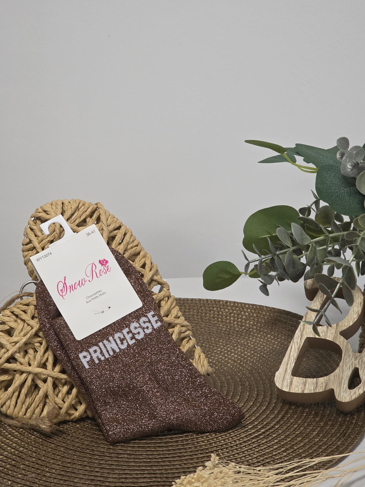 PRINCESSE - Chaussette à Paillette Marron