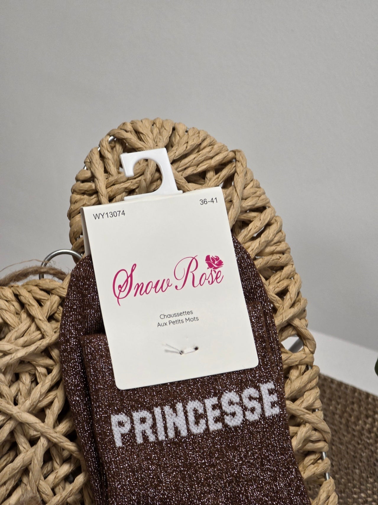 PRINCESSE - Chaussette à Paillette Marron