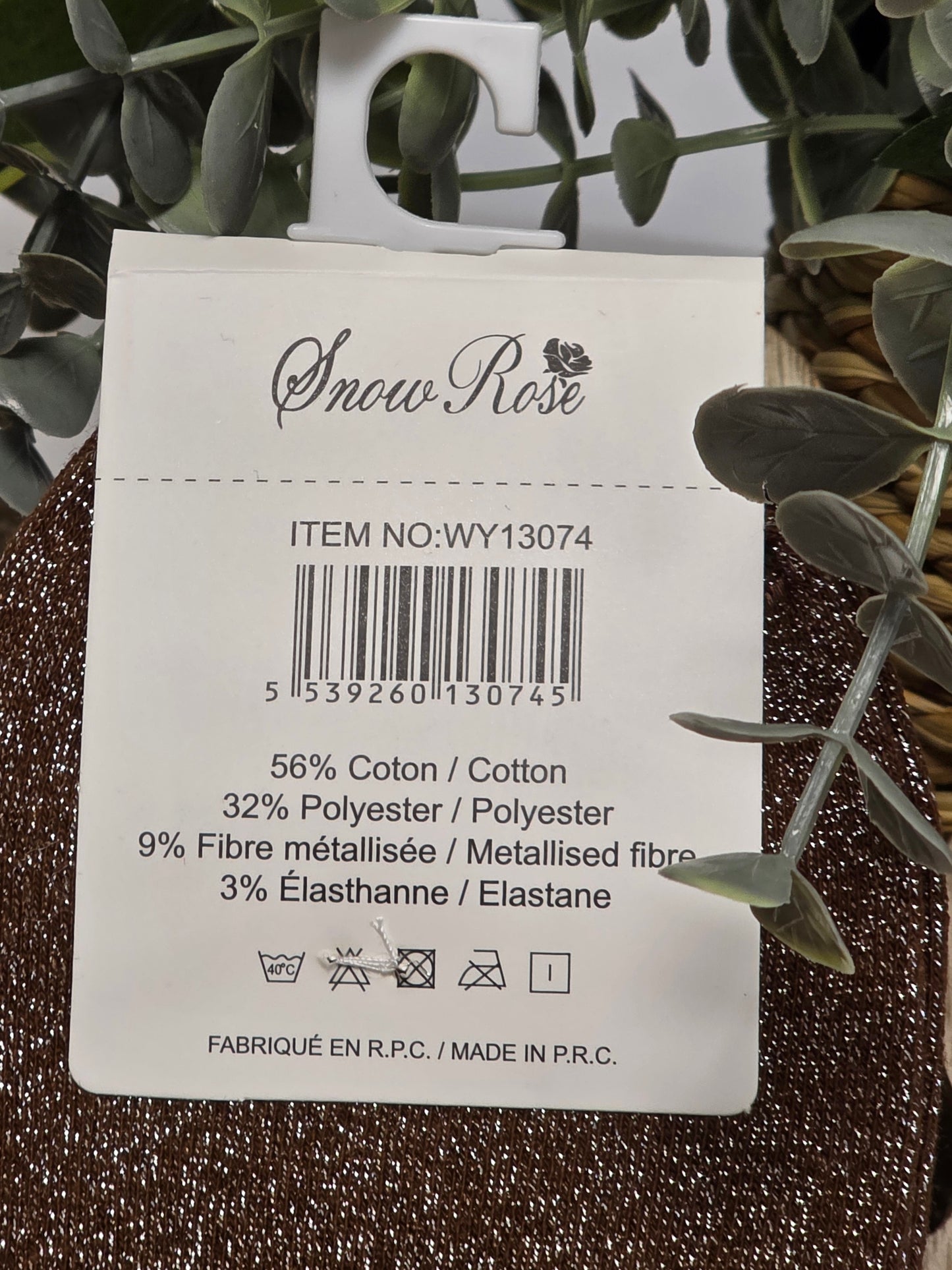 PRINCESSE - Chaussette à Paillette Marron