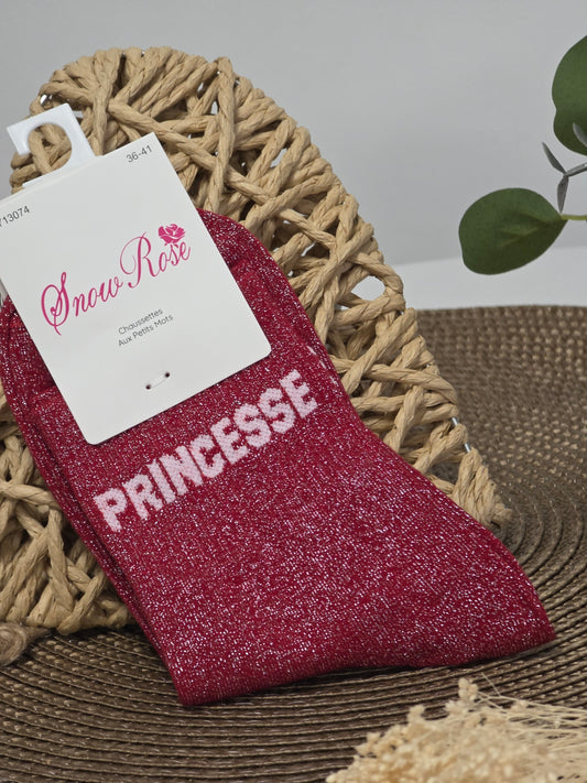 PRINCESSE - Chaussette à Paillette Bordeaux