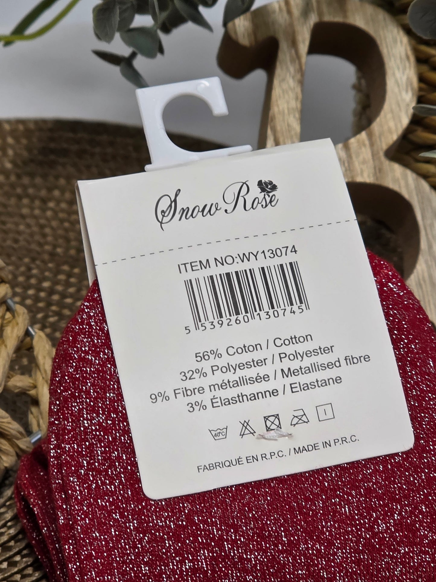 PRINCESSE - Chaussette à Paillette Bordeaux