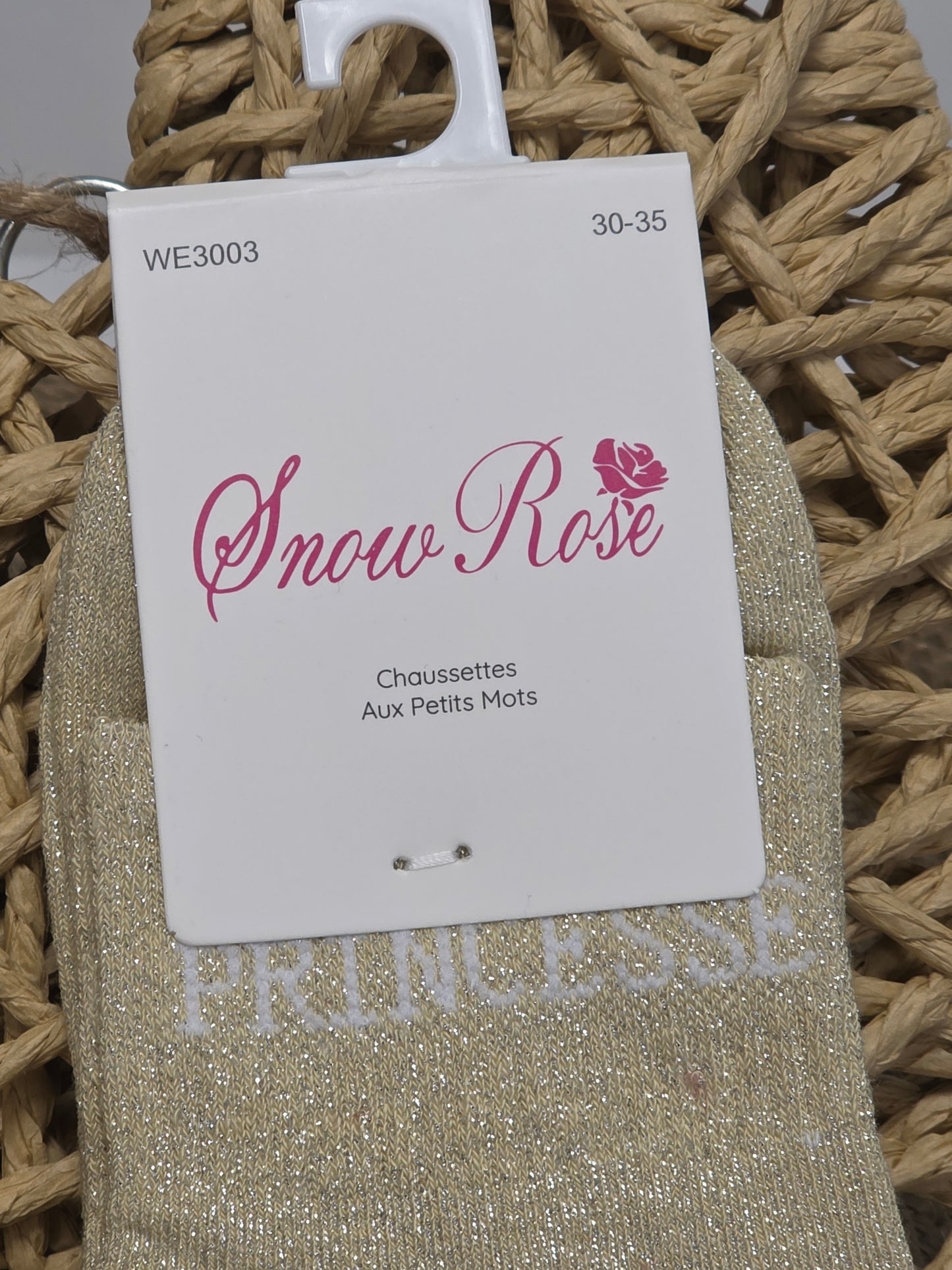 PRINCESSE - Chaussette à Paillette Enfant Beige Clair