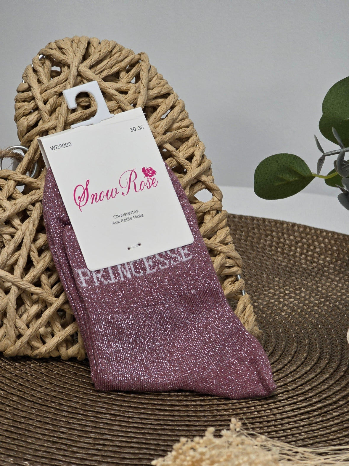 PRINCESSE - Chaussette à Paillette Enfant Violine