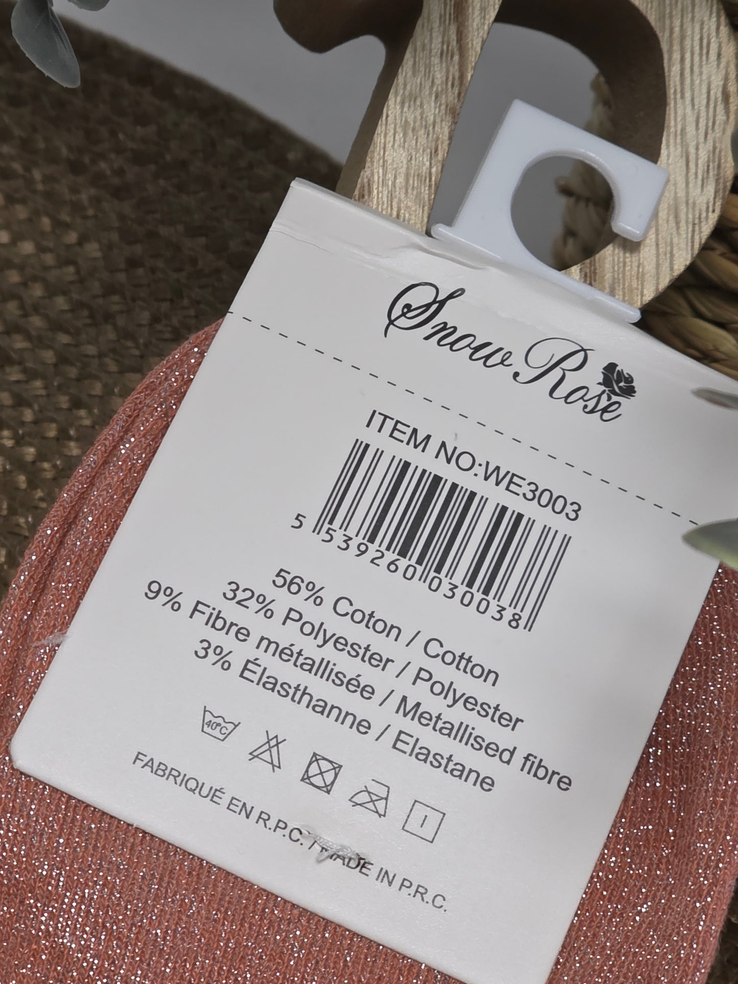 PRINCESSE - Chaussette à Paillette Enfant Corail Foncé