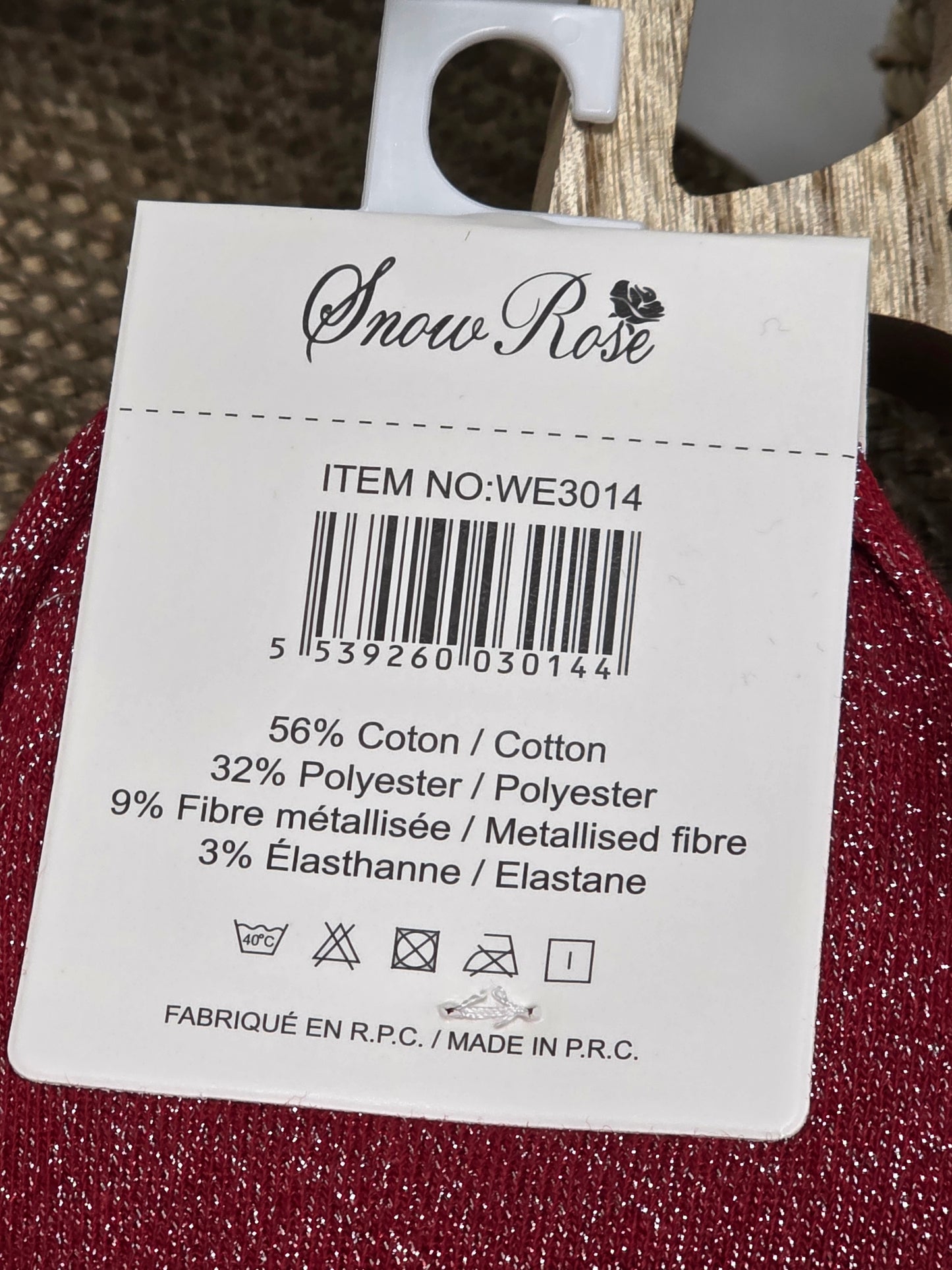 ADORABLE - Chaussette à Paillette Enfant Rouge Foncé