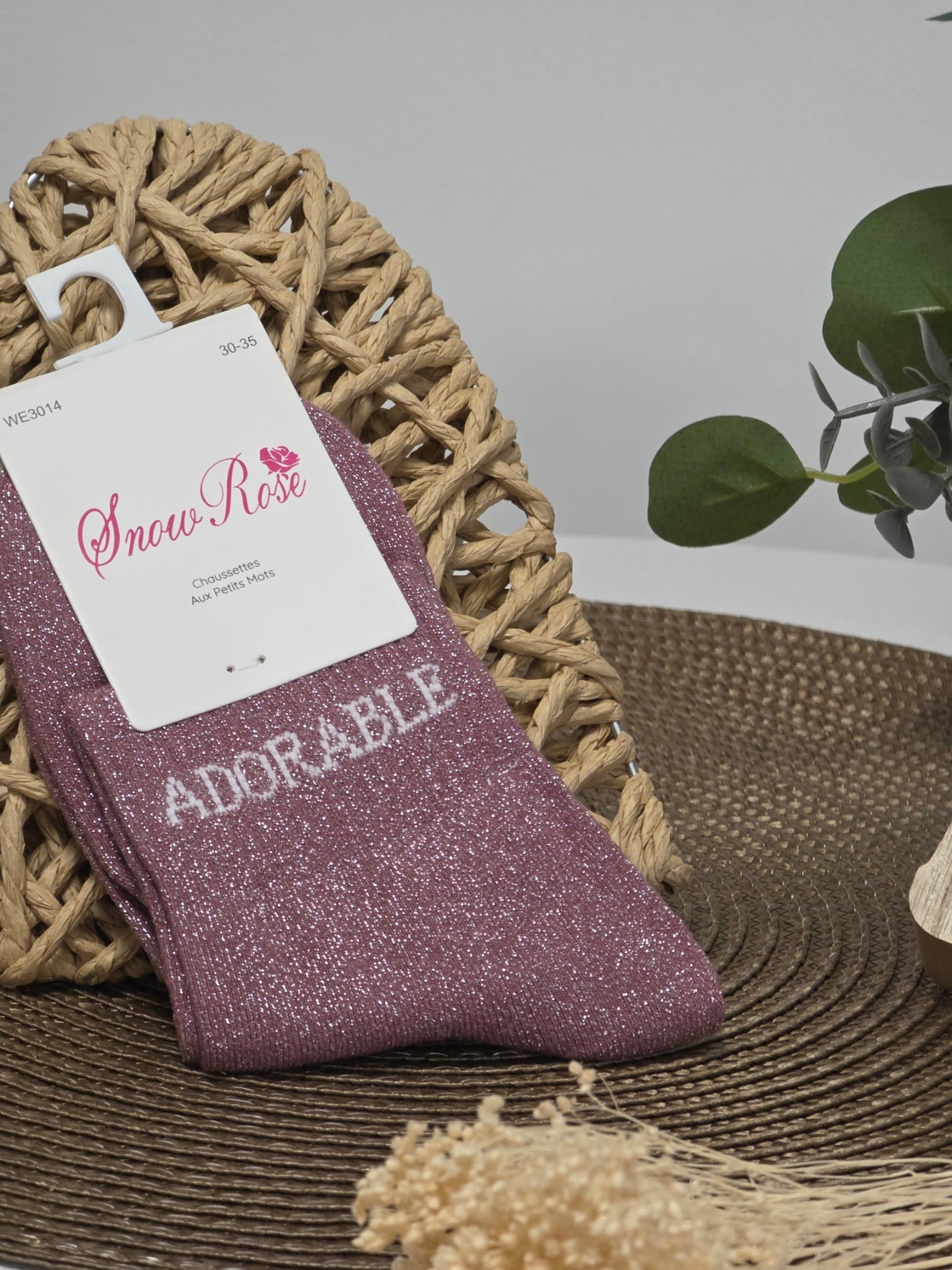 ADORABLE - Chaussette à Paillette Enfant Violine