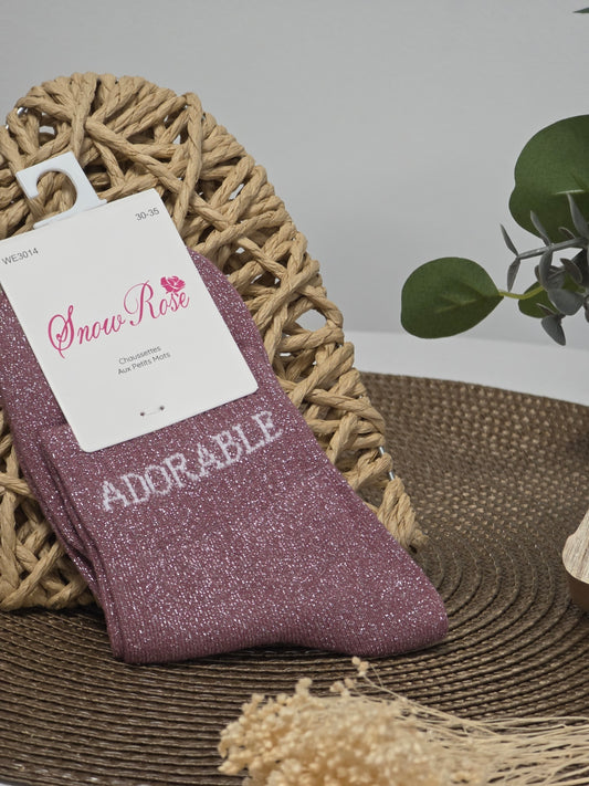 ADORABLE - Chaussette à Paillette Enfant Violine