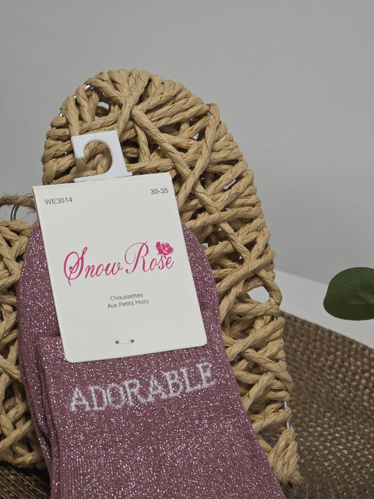 ADORABLE - Chaussette à Paillette Enfant Violine