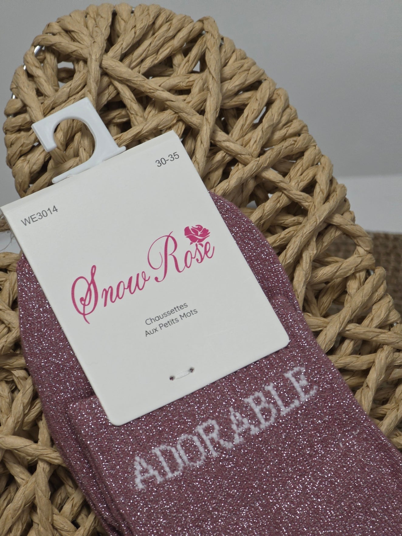 ADORABLE - Chaussette à Paillette Enfant Violine