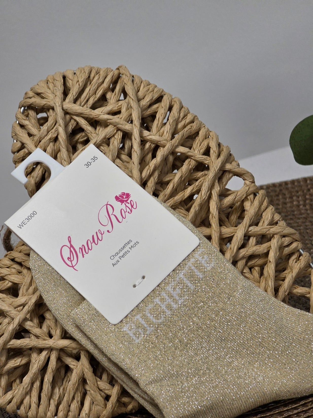 BICHETTE - Chaussette à Paillette Enfant Beige Clair